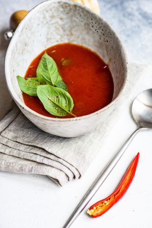 Traditional Spanish soup of tomato gazpacho