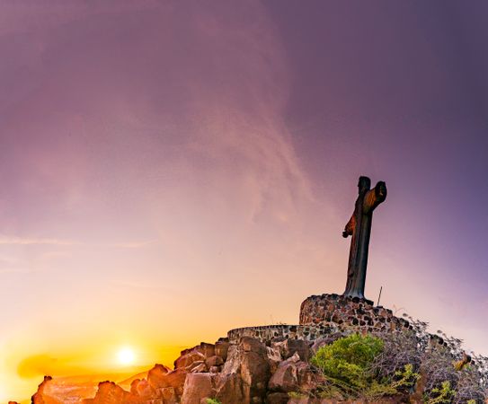 Christ Redeemer Jesus Hill Lodwar Town Turkana Kenya East Africa Landscape Hills Tower Statue