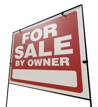 Left Facing For Sale By Owner Real Estate Yard Sign