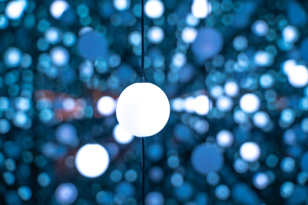 Garlands with blue lights
