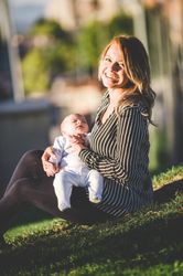 young mother and his baby with down syndrome
