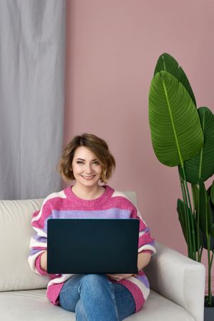 Entrepreneur Business Woman Working From Home On Laptop