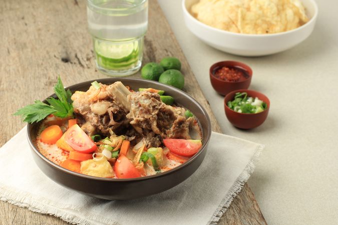 Soto Tangkar Betawi, Jakarta Style Beef Soup Made from Lamb or Beef Ribs
