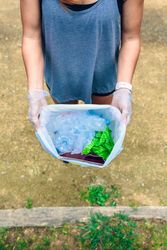 Female showing garbage