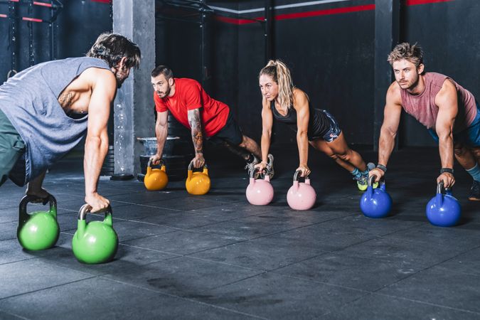 Concentrated muscular mates training in sport club