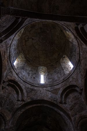 Ruins of Kvetera fortress city in the Georgian Caucasus mountains