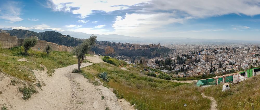 View of the Alhambra of Granada from Cerro de San Miguel