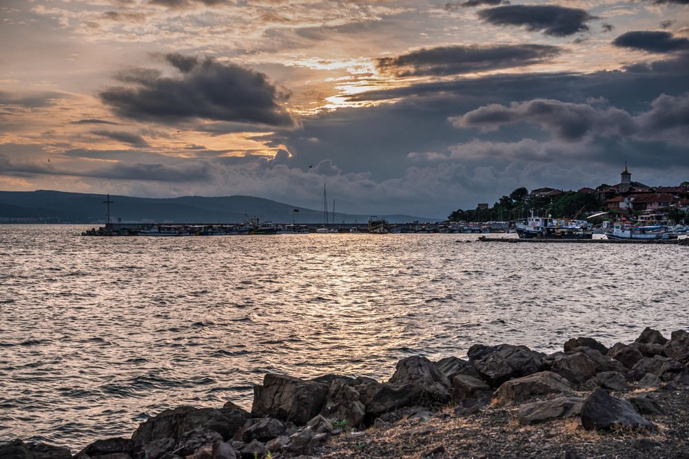 The resort old town of Nessebar, Bulgaria during sunset 