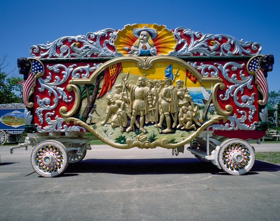 Colorful parade wagon at Circus World Museum Baraboo, Wisconsin