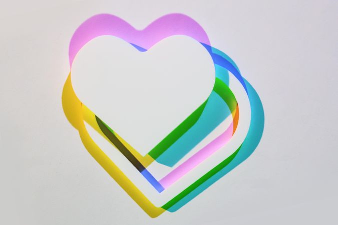 Layers of a colorful heart icon