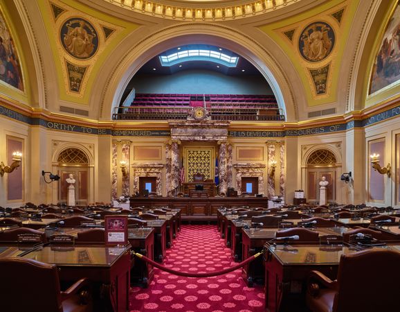 The Senate Chamber at the Minnesota Capitol in St. Paul, Minnesota