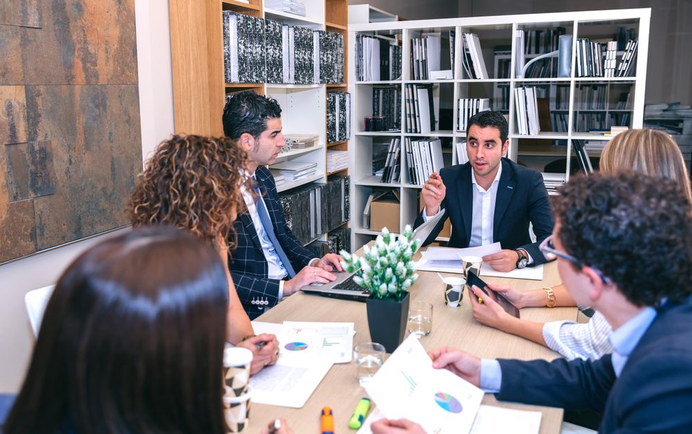 Teamwork in a business meeting in office