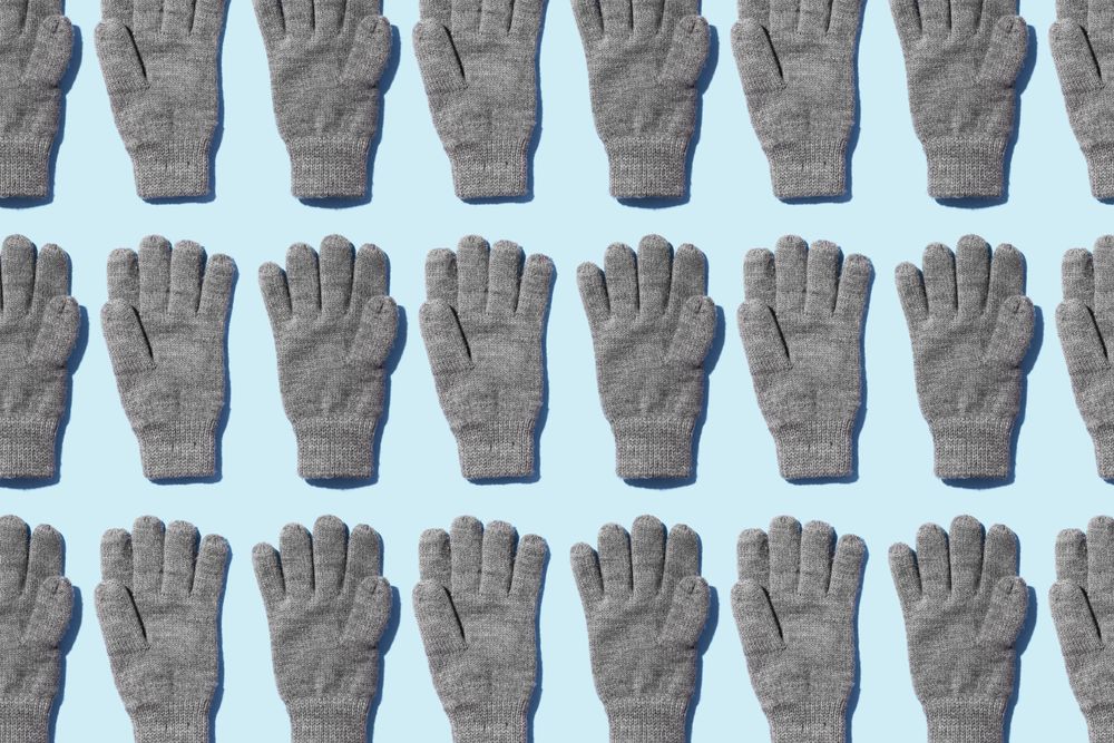 Gray gloves