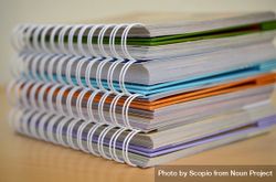 Stack of notebooks in close-up 0yQ7j0