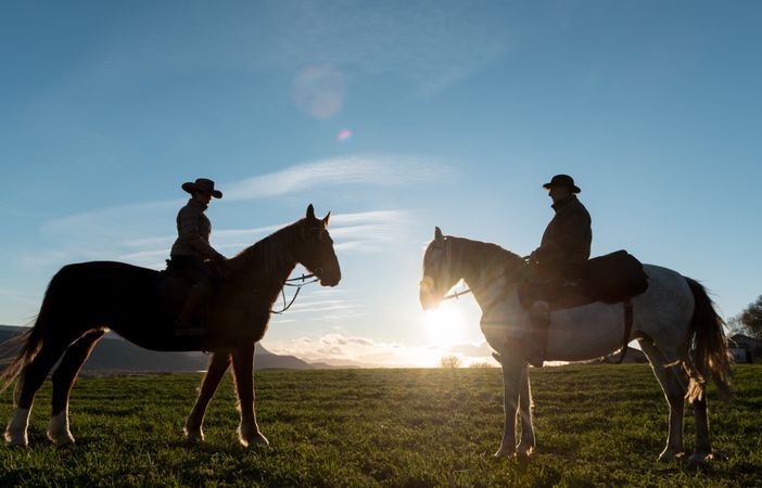 People riding horses