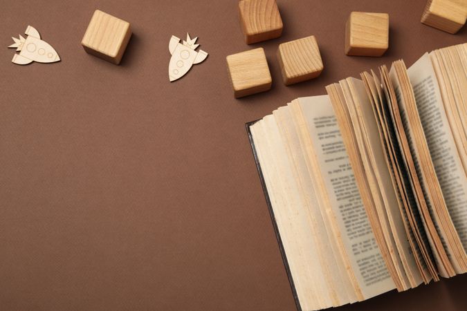 Concept of baby book, space for text