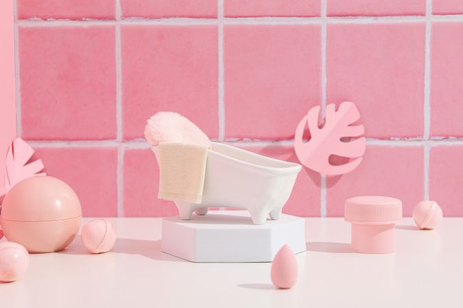 Concept of cosmetic and beauty care accessories