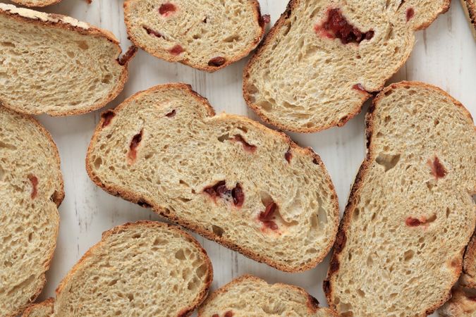 Top View Cranberry Bread Sourdough Texture