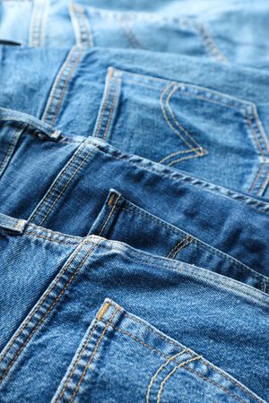 Pockets on jeans close-up