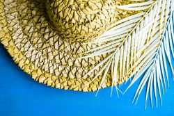 Summer hat with palm leaf