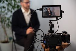 Camera Recording Blogger Interview