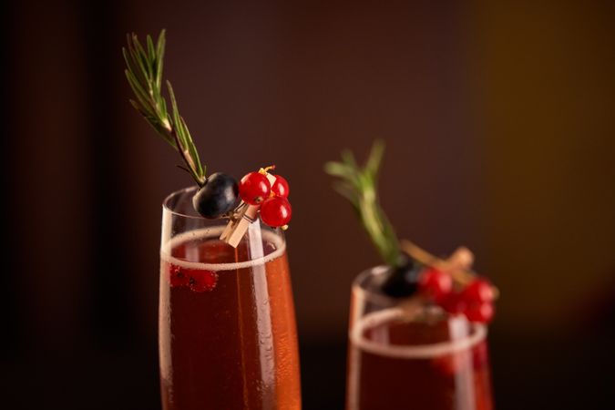 Glasses of champagne during festive event