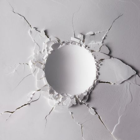 Powder texture with round impact crater in desaturated colors