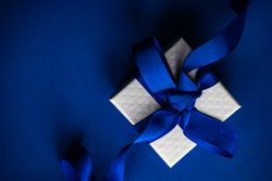 Blue Valentine present on blue table