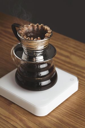 Pour over coffee brewing