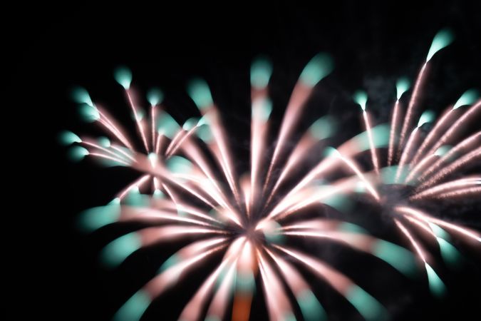 Bright fireworks on night sky