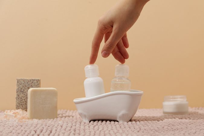 Concept of cosmetic and beauty care accessories