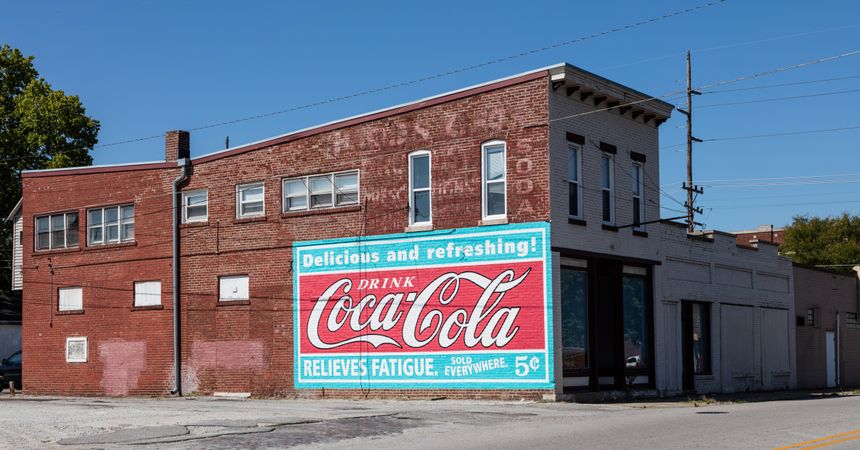 Refurbished Coca-Cola sign, Lafayette, Indiana