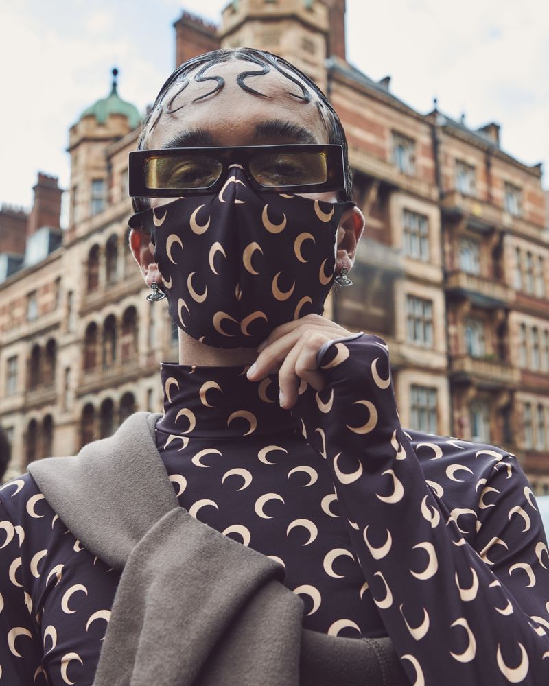London, England, United Kingdom - September 18 2021: Person in crescent moon pattern