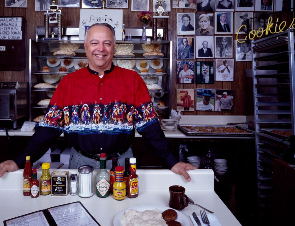 Mike Smith, owner of the Paris Coffee Shop, Fort Worth, Texas