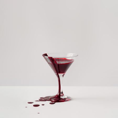 Martini glass full of blood