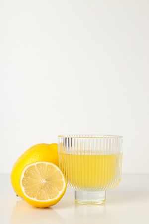 Concept of tasty drink, Limoncello, space for text