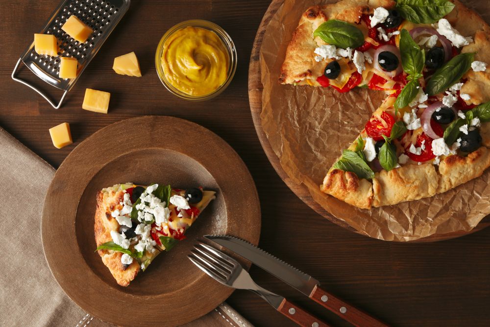Concept of tasty food, Vegetable galette, top view