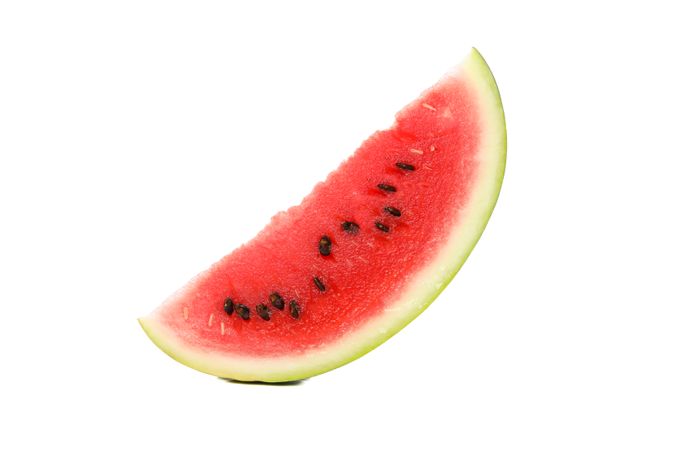 Fresh watermelon slice isolated on blank background. Summer fruit
