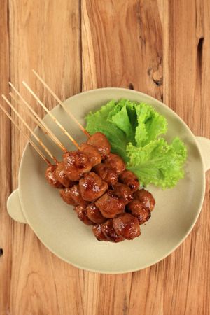 Bakso Bakar Tusuk, Grilled Meatball in Skewer