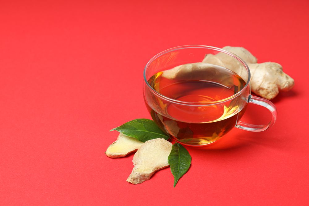 Cold treatment, healthcare concept - tea with ginger
