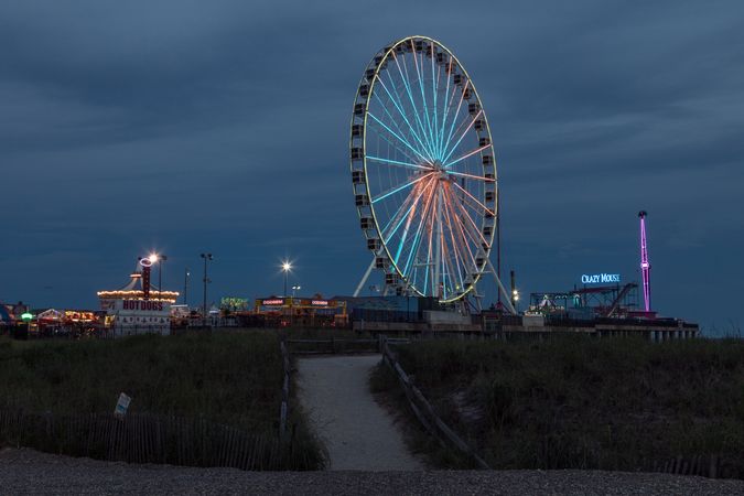 The Steel Pier on the boardwalk in Atlantic City, New Jersey