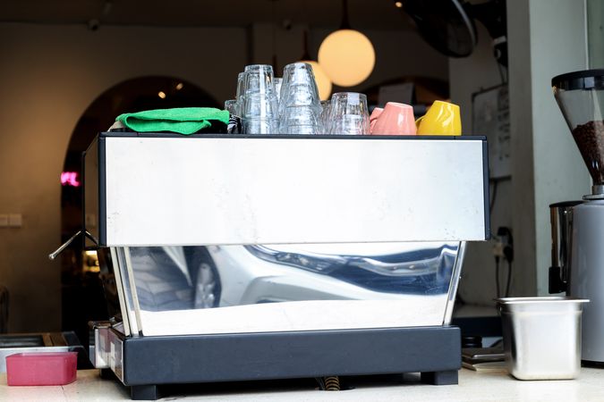 Espresso Machine in a Cafe