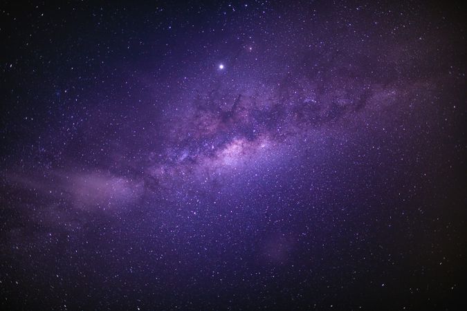 Purple night sky with Milky Way
