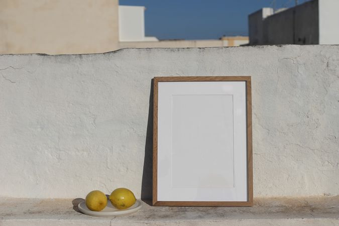 Blank poster mock up with lemons