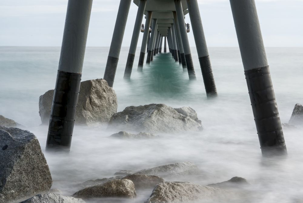 Under old pier called Pont del Petroli, Badalona, Spain
