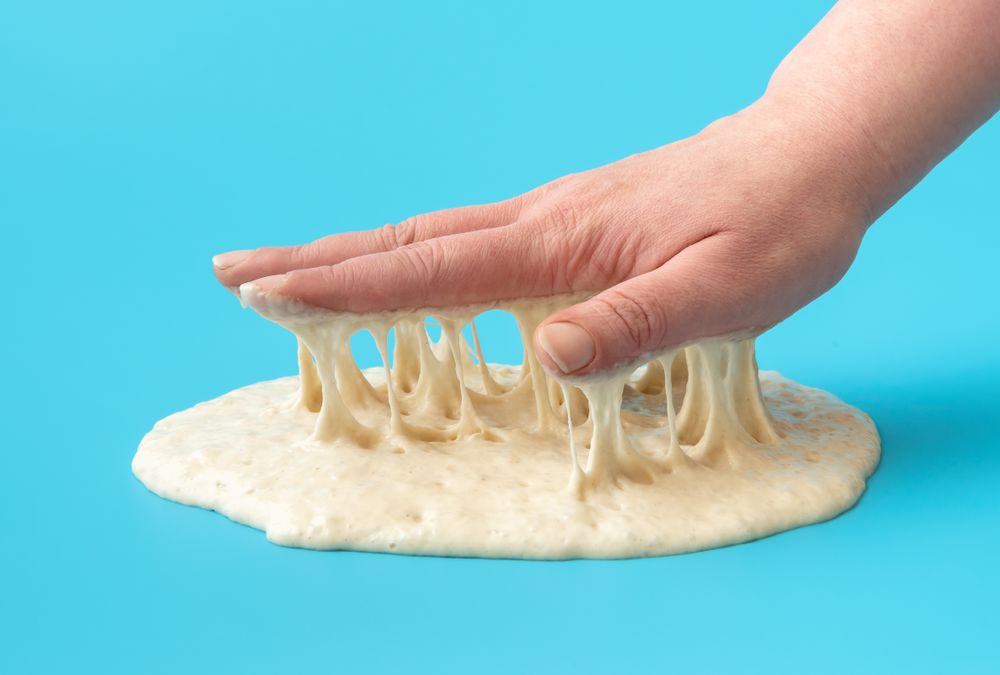 Sourdough yeast on a blue background