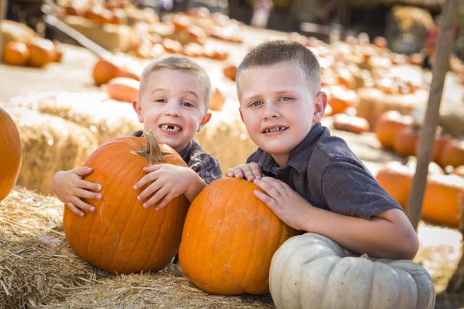 Boys Having Fun on a Autumn Day