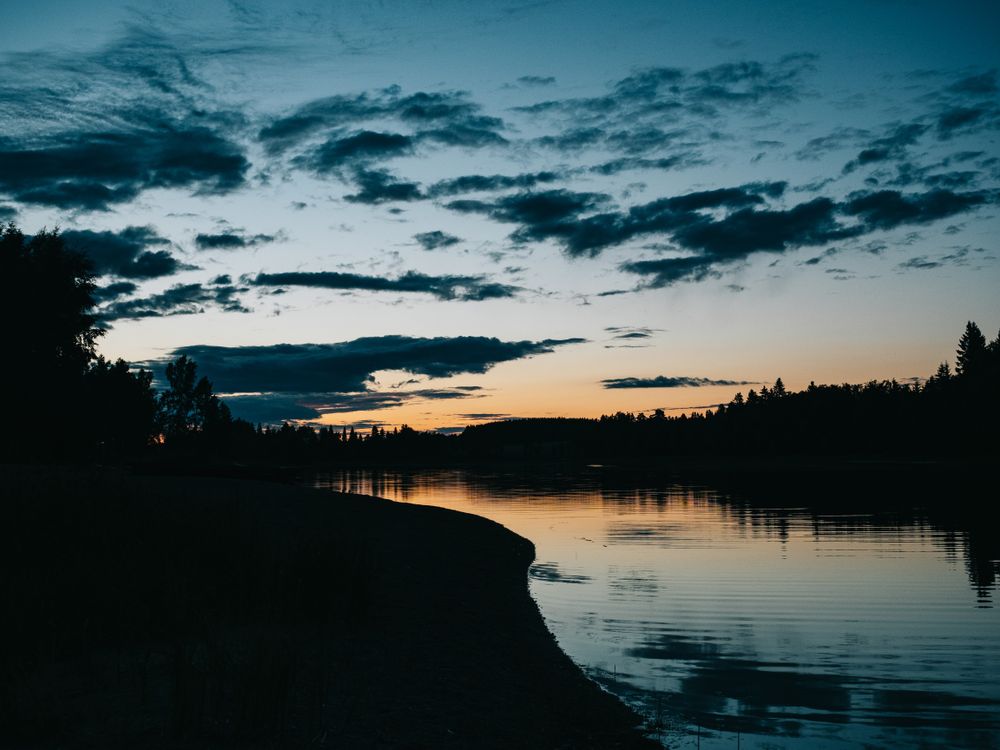 Beautiful sunset landscape in Finland
