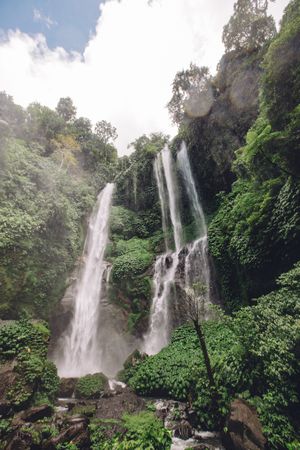 Beautiful cascading waterfall