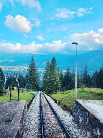 Railway with blue sky
